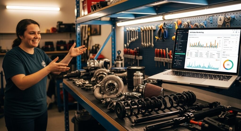 a person passionately discussing car parts in a we