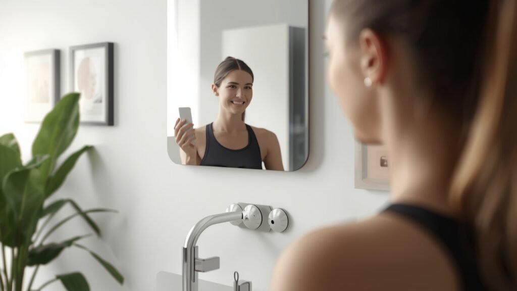 Voice-controlled smart mirrors with fitness tracking