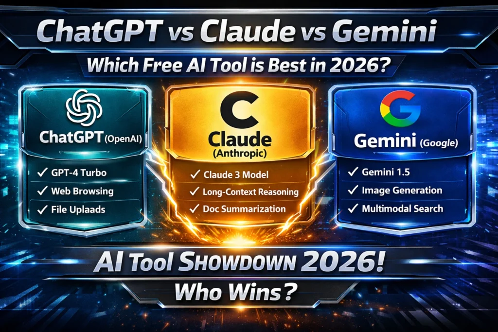 ChatGPT vs Claude vs Gemini: Which Free AI Tool is Best in 2026?