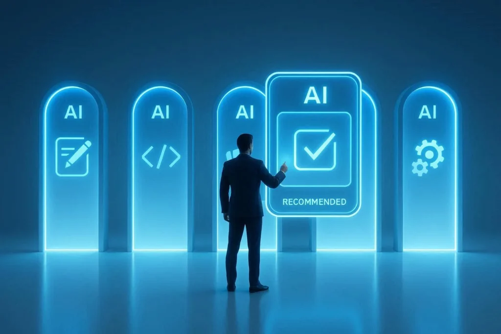 Choosing-the-best-AI-tool-based-on-different-business-needs-1024x683 Top 5 AI Tools Compared: Features & Pricing (2026)