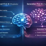 Perplexity AI vs ChatGPT side-by-side comparison showing research and creative capabilities in a modern interface